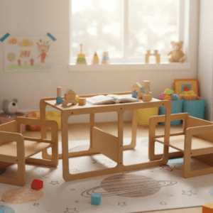 Mesa y Sillas Evolutivas Madera